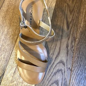 Lucky Brand Strappy Wedge Sandal New with box